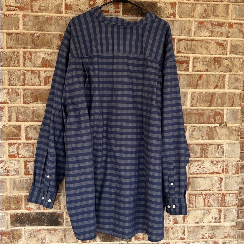 Oak Hill Blue Gray Plaid Plus Size Wrinkle Free Button Down Plaid Shirt - Picture 8 of 8